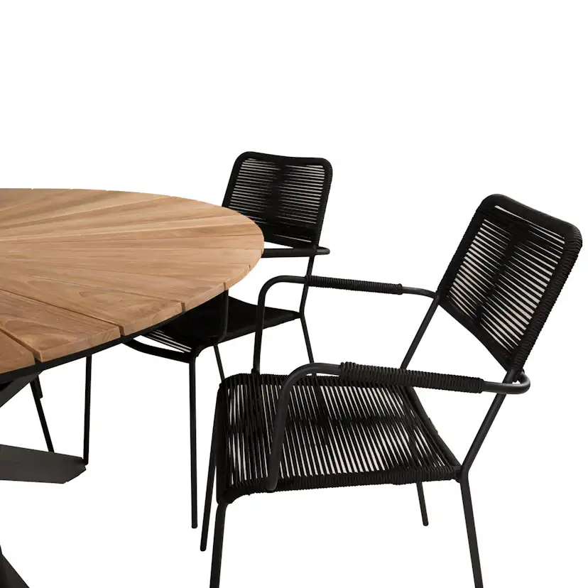 Matgrupp Venture Home Meya Ø140 med 6 Leon Karmstolar