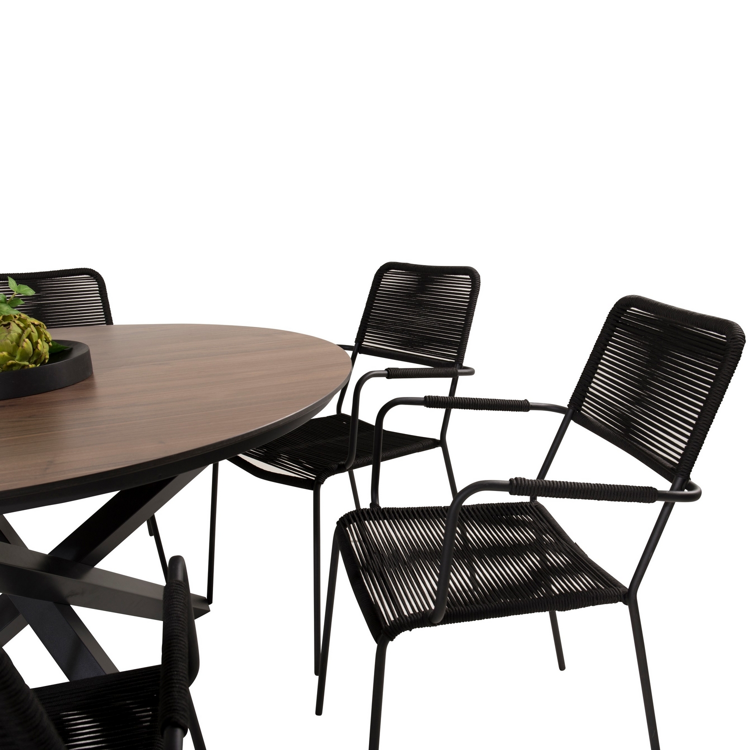 Matgrupp Venture Home Lea Ø120 med 6 Leon Karmstolar