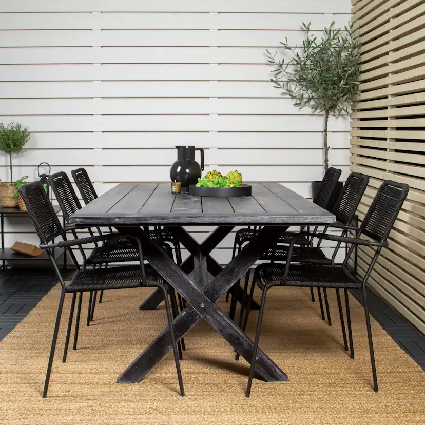 Matgrupp Venture Home Rossi 200 med 6 Leon Karmstolar