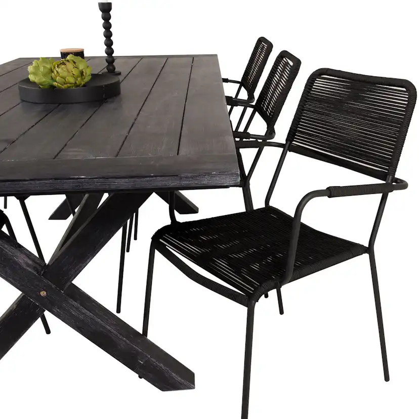 Matgrupp Venture Home Rossi 200 med 6 Leon Karmstolar