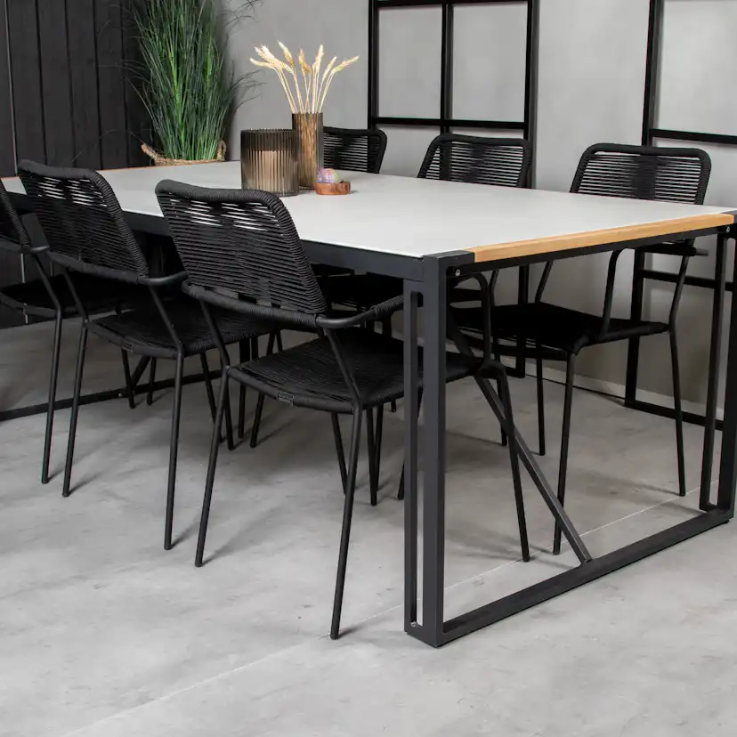 Matgrupp Utomhus Venture Home Thea 200 med 6 Leon KarmTrädgårdsstolar