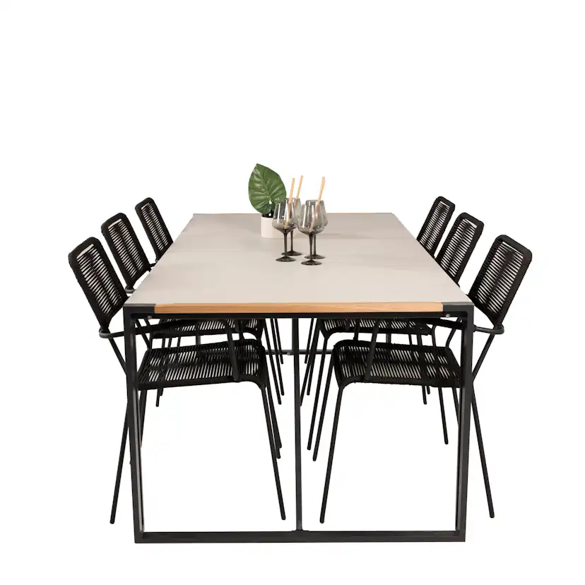 Matgrupp Utomhus Venture Home Thea 200 med 6 Leon KarmTrädgårdsstolar