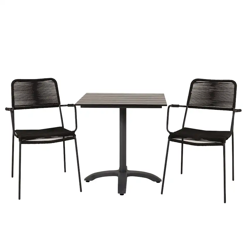 Cafégrupp Venture Home Coco med 2 Leon Karmstolar