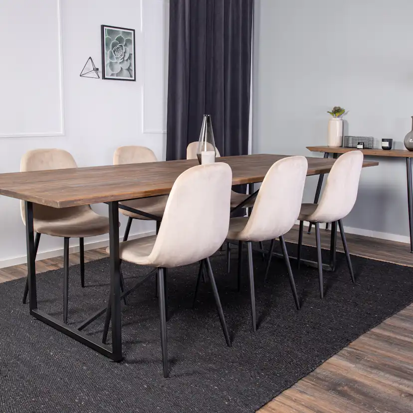 Matgrupp Venture Home Peo med 6 Pobbie Stolar Sammet