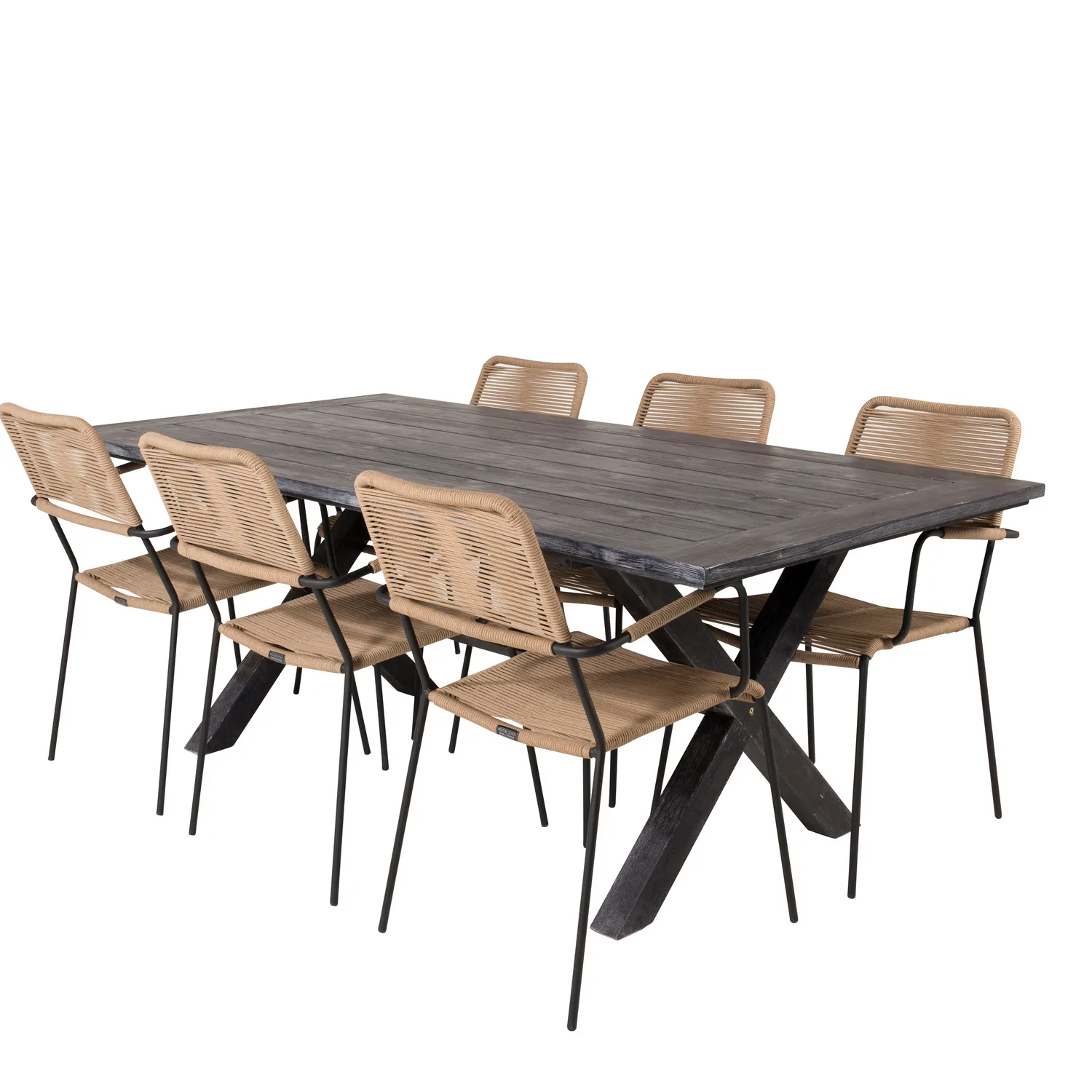 Matgrupp Venture Home Rossi 200 med 6 Leon Karmstolar