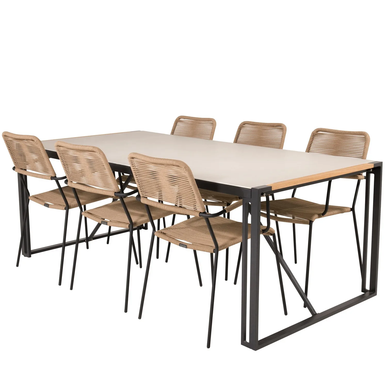 Matgrupp Utomhus Venture Home Thea 200 med 6 Leon KarmTrädgårdsstolar