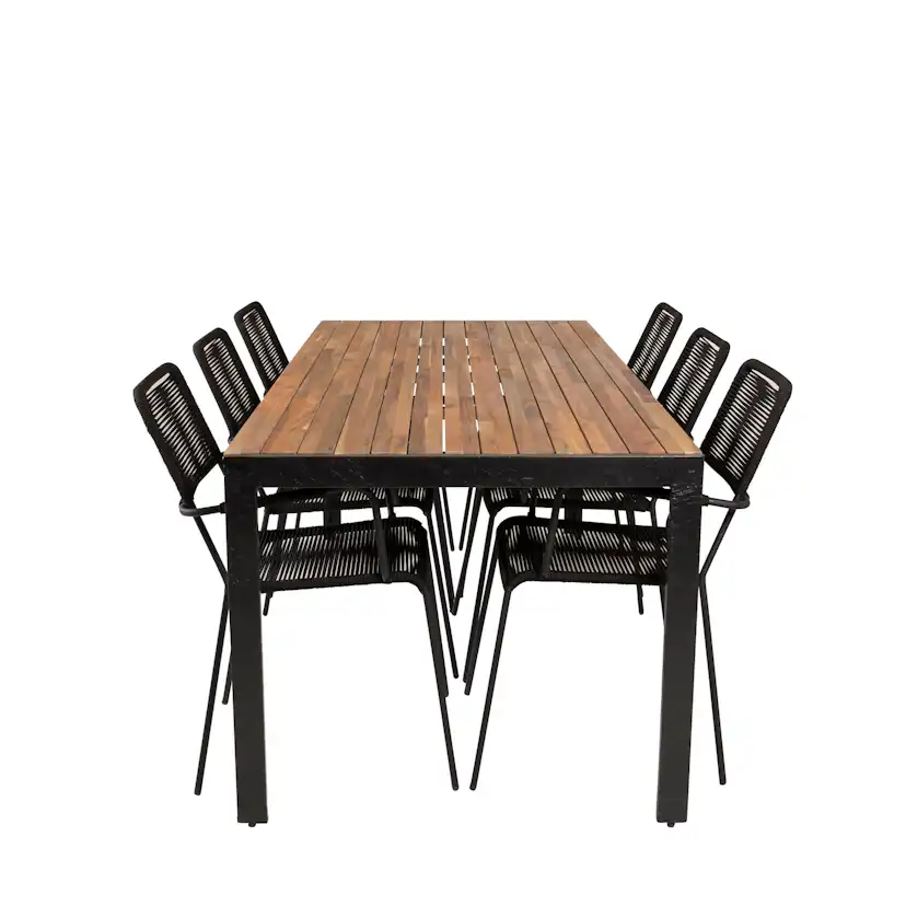 Matgrupp Utomhus Venture Home Berfin med 6 Leon KarmTrädgårdsstolar