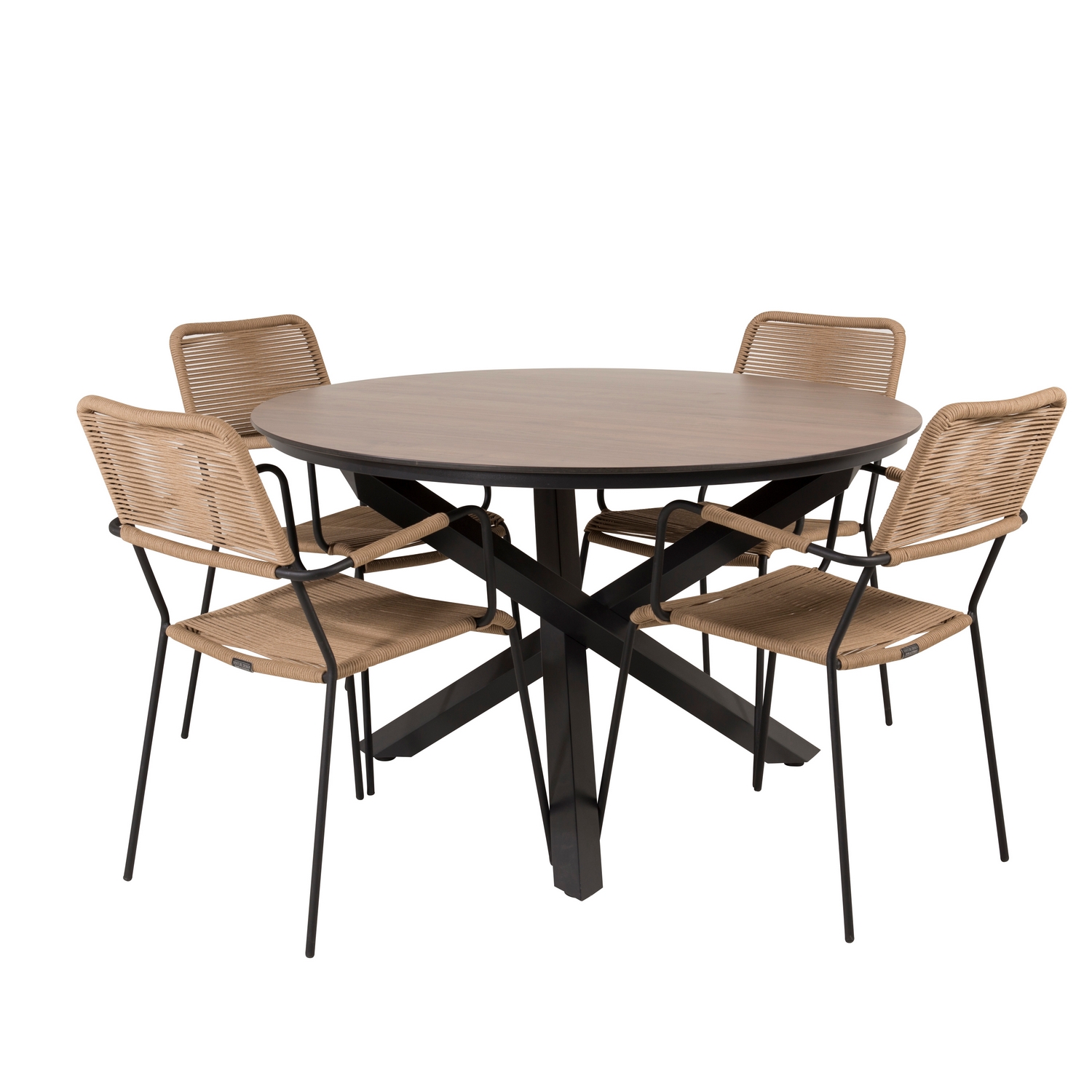 Matgrupp Venture Home Lea Ø120 med 4 Leon Karmstolar