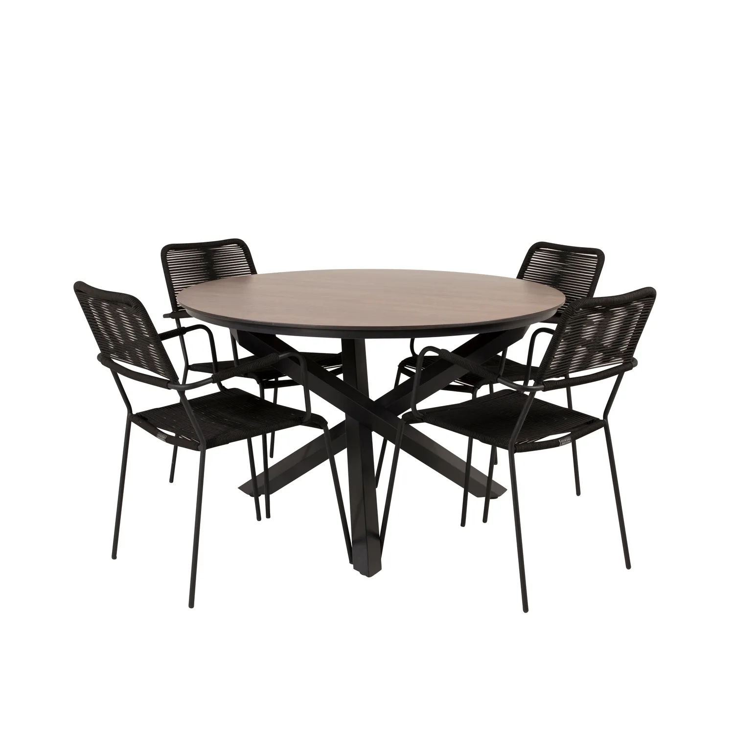 Matgrupp Venture Home Lea Ø120 med 4 Leon Karmstolar