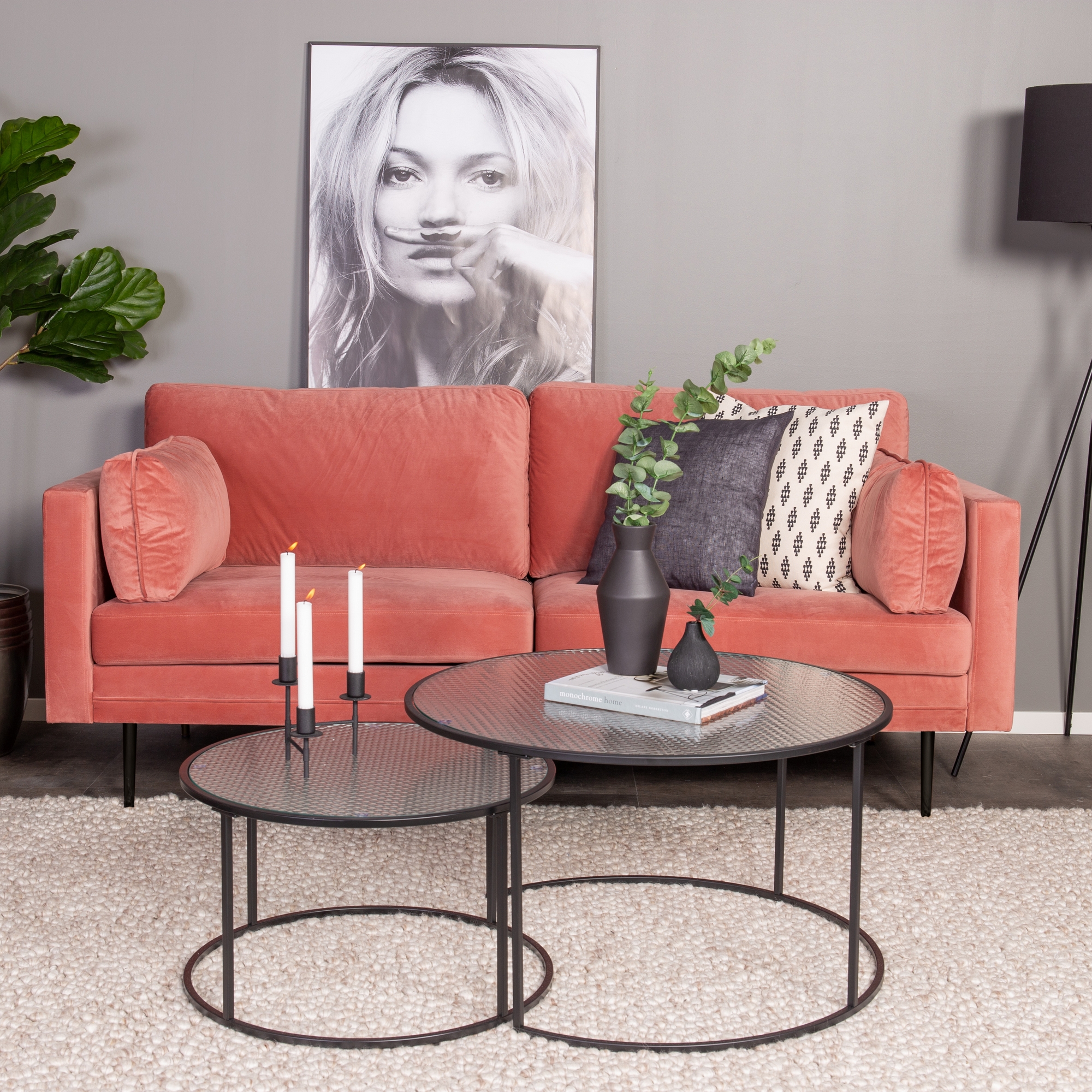 3-sitssoffa Venture Home Boom Sammet