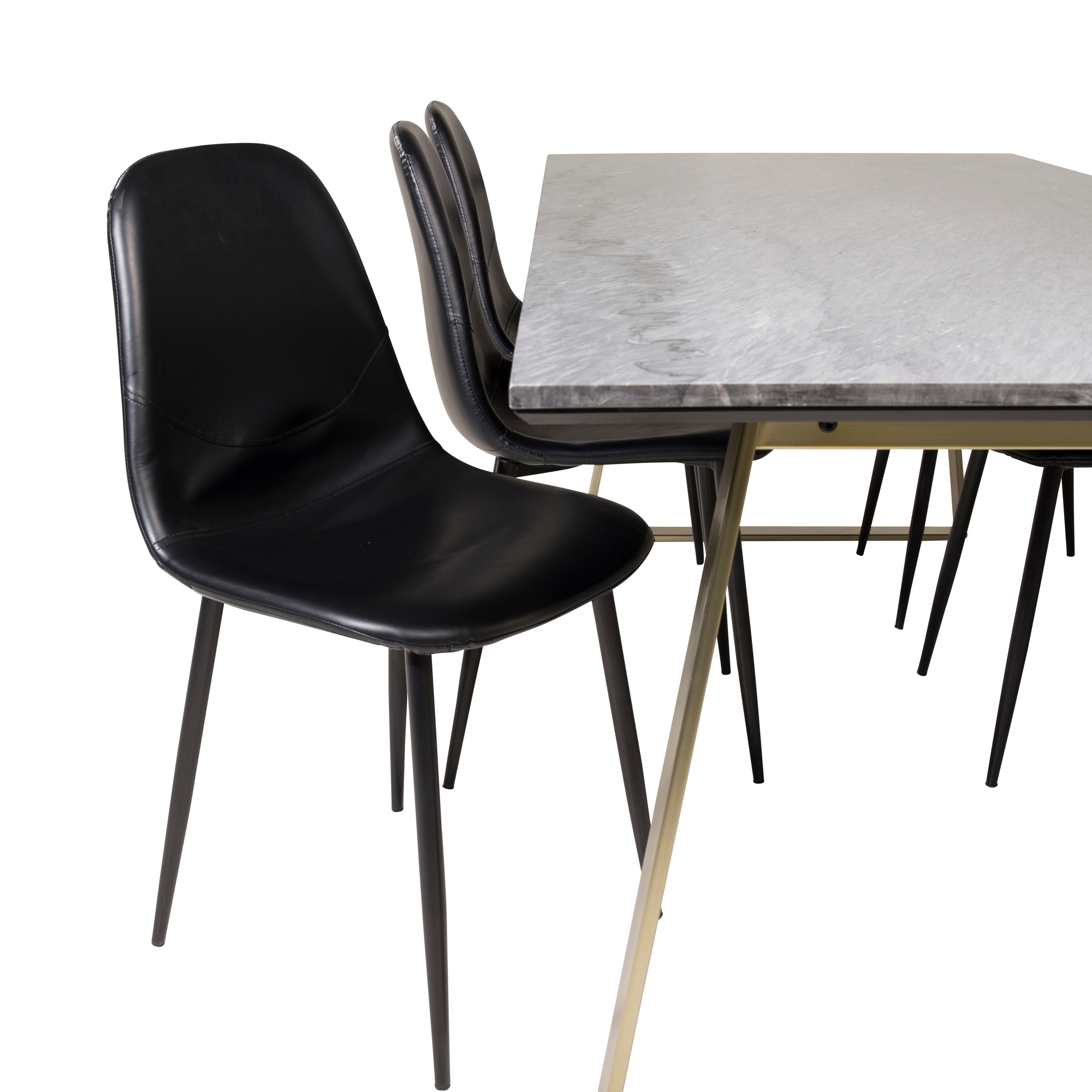 Matgrupp Venture Home Estelle 200 med 6 Pobbie Stolar Konstläder