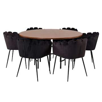 Matgrupp furniture/fashion Copenhagen med 6 Svarta Limhamn Stolar