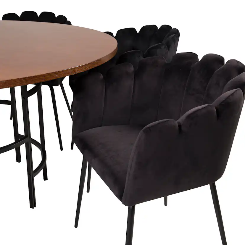 Matgrupp furniture/fashion Copenhagen med 6 Svarta Limhamn Stolar