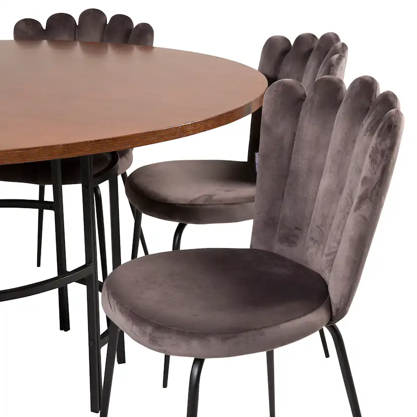 Matgrupp furniture/fashion Copenhagen med 6 Gråa Limhamn Light Stolar