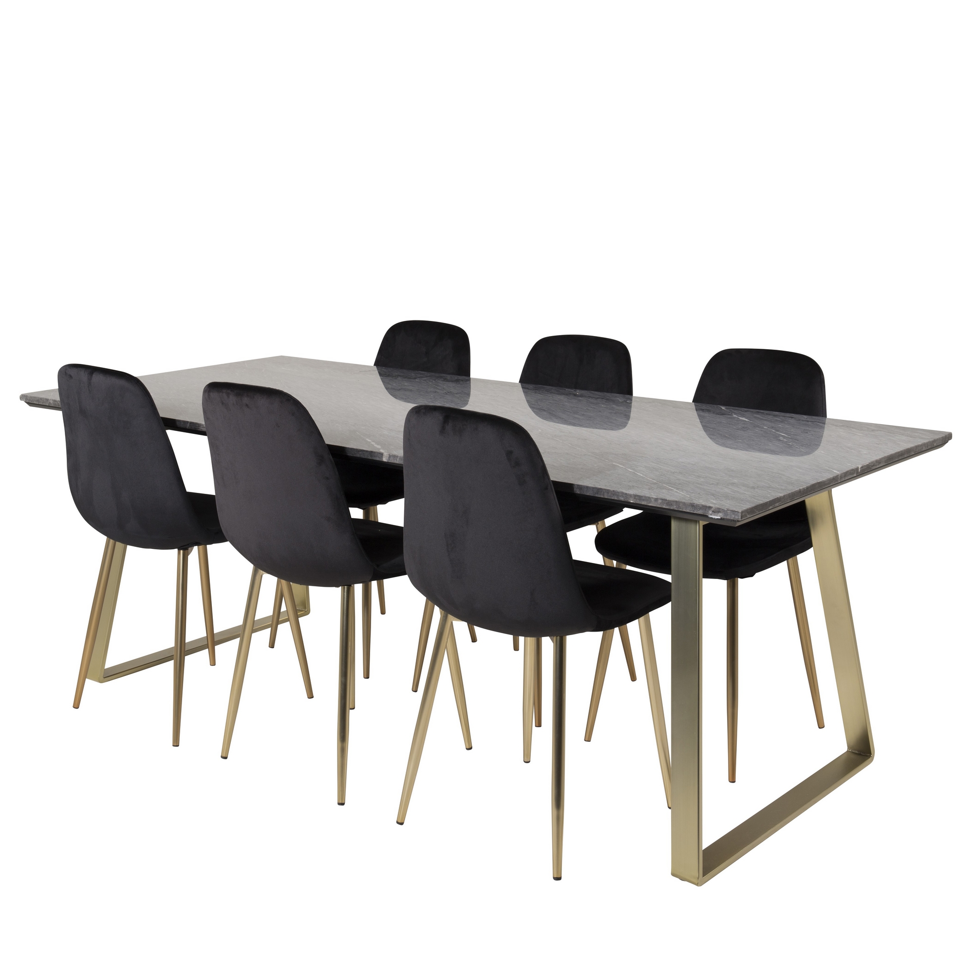 Matgrupp Venture Home Estelle 200 med 6 Pobbie Stolar Sammet