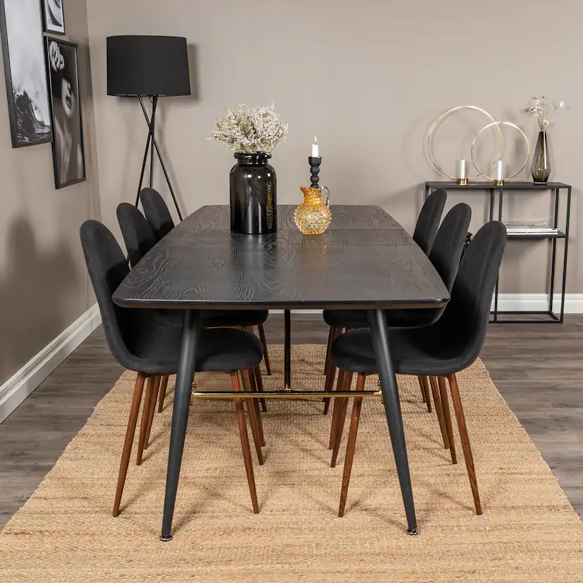 Matgrupp Venture Home Guld med 6 Pobbie Stolar Polyestertyg