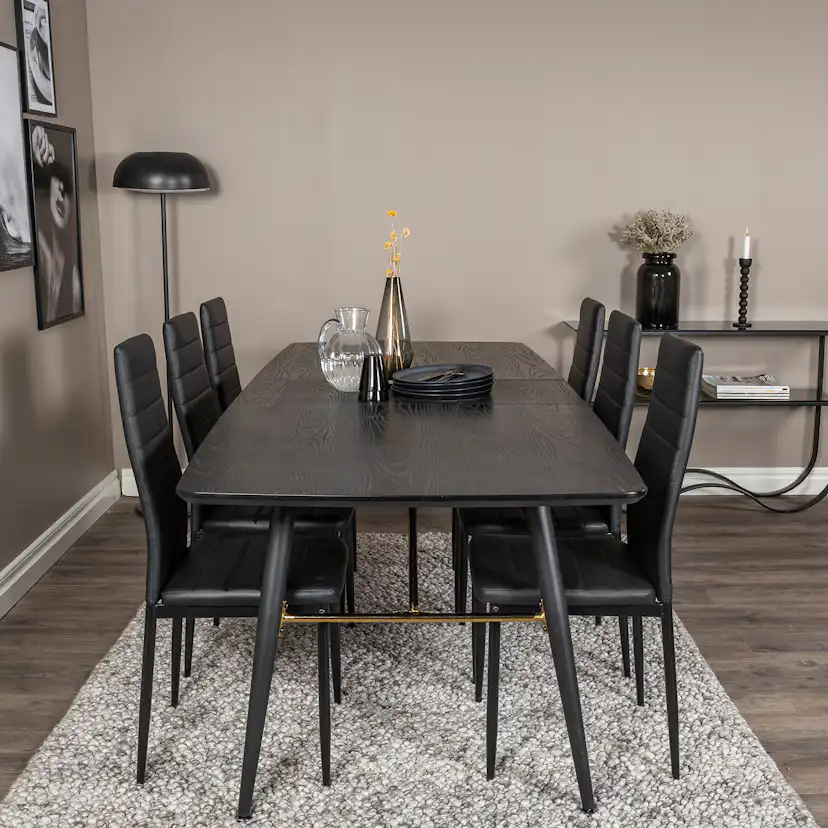 Matgrupp Venture Home Gold med 6 Slim Stolar