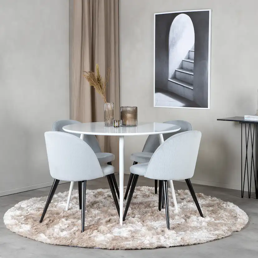 Matgrupp Venture Home Plake med 4 Valentina Stolar Manchester Runt