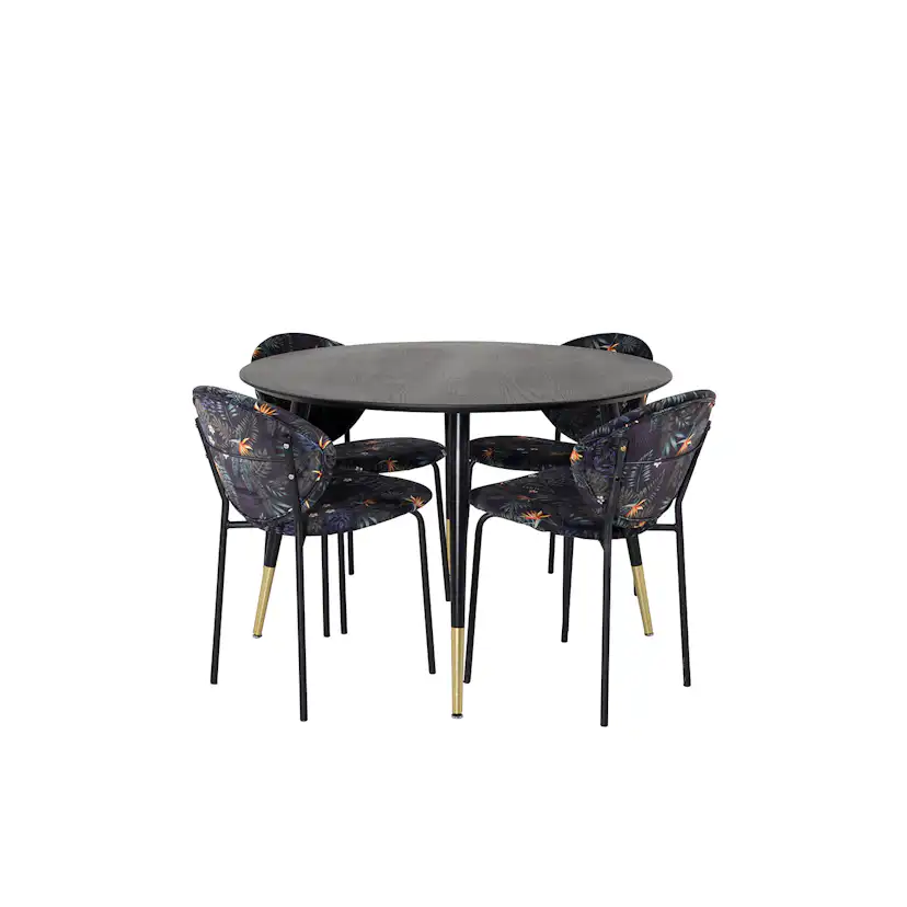Matgrupp Venture Home Disa Rund med 4 Valor Stolar