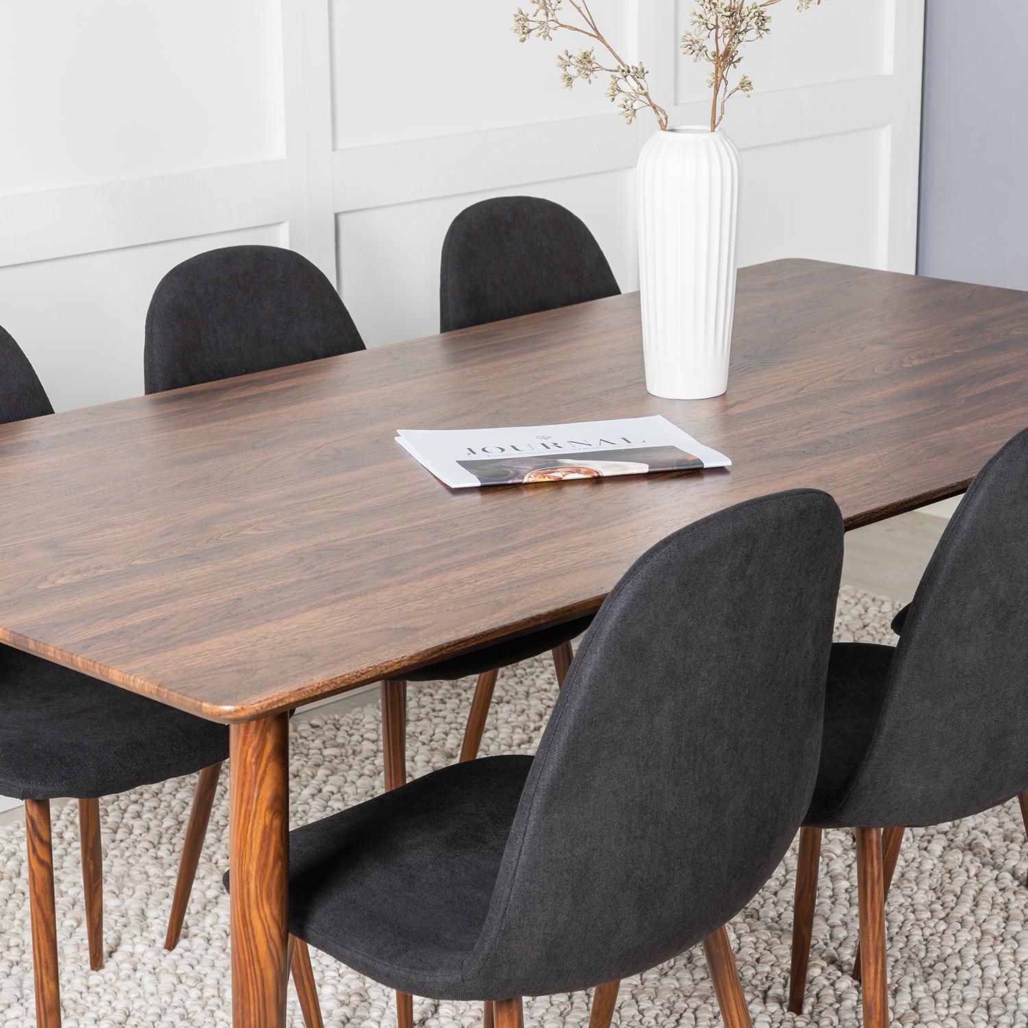 Matgrupp Venture Home Pobbie 180 med 6 Stolar Polyestertyg