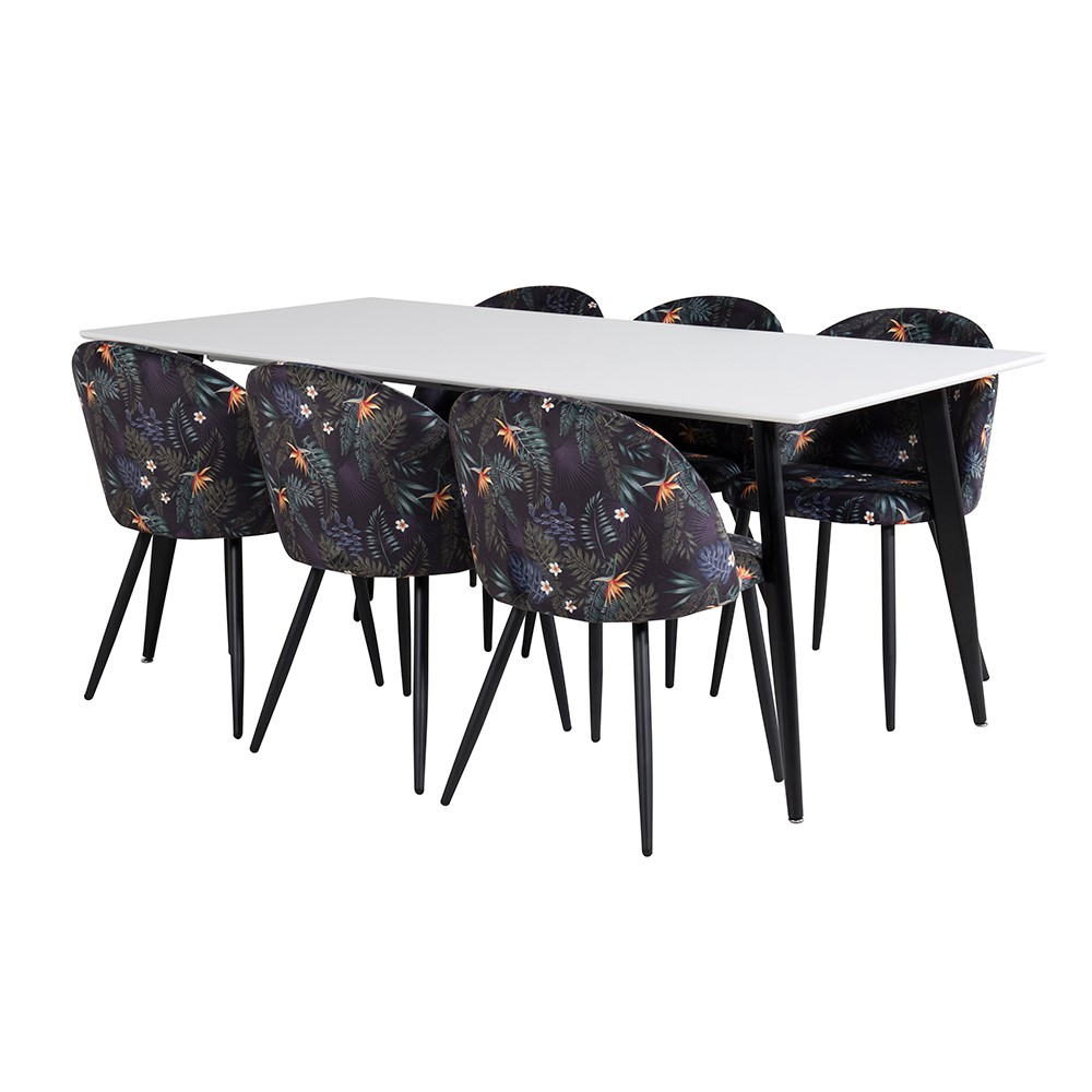 Matgrupp Venture Home Pobbie med 6 Valentina Stolar Polyestertyg