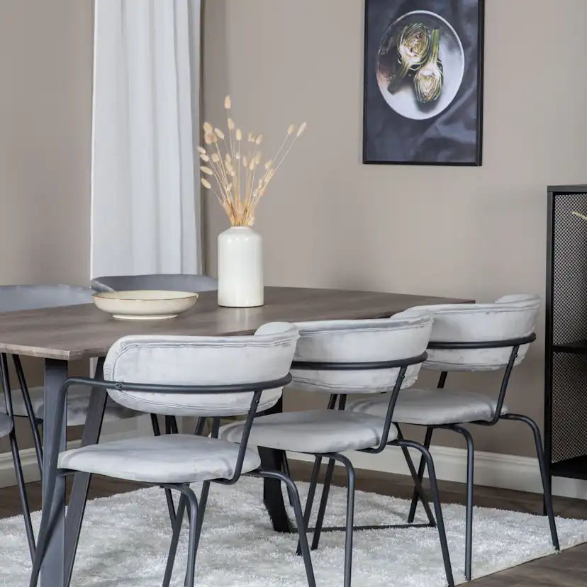 Matgrupp Venture Home Madde med 6 Aris Stolar Sammet