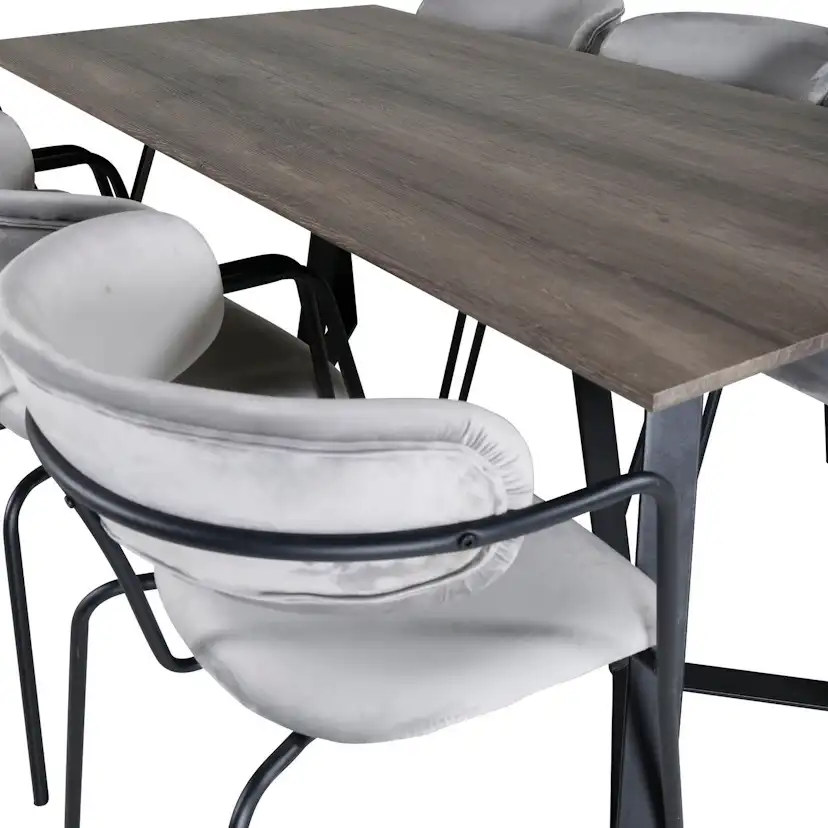 Matgrupp Venture Home Madde med 6 Aris Stolar Sammet