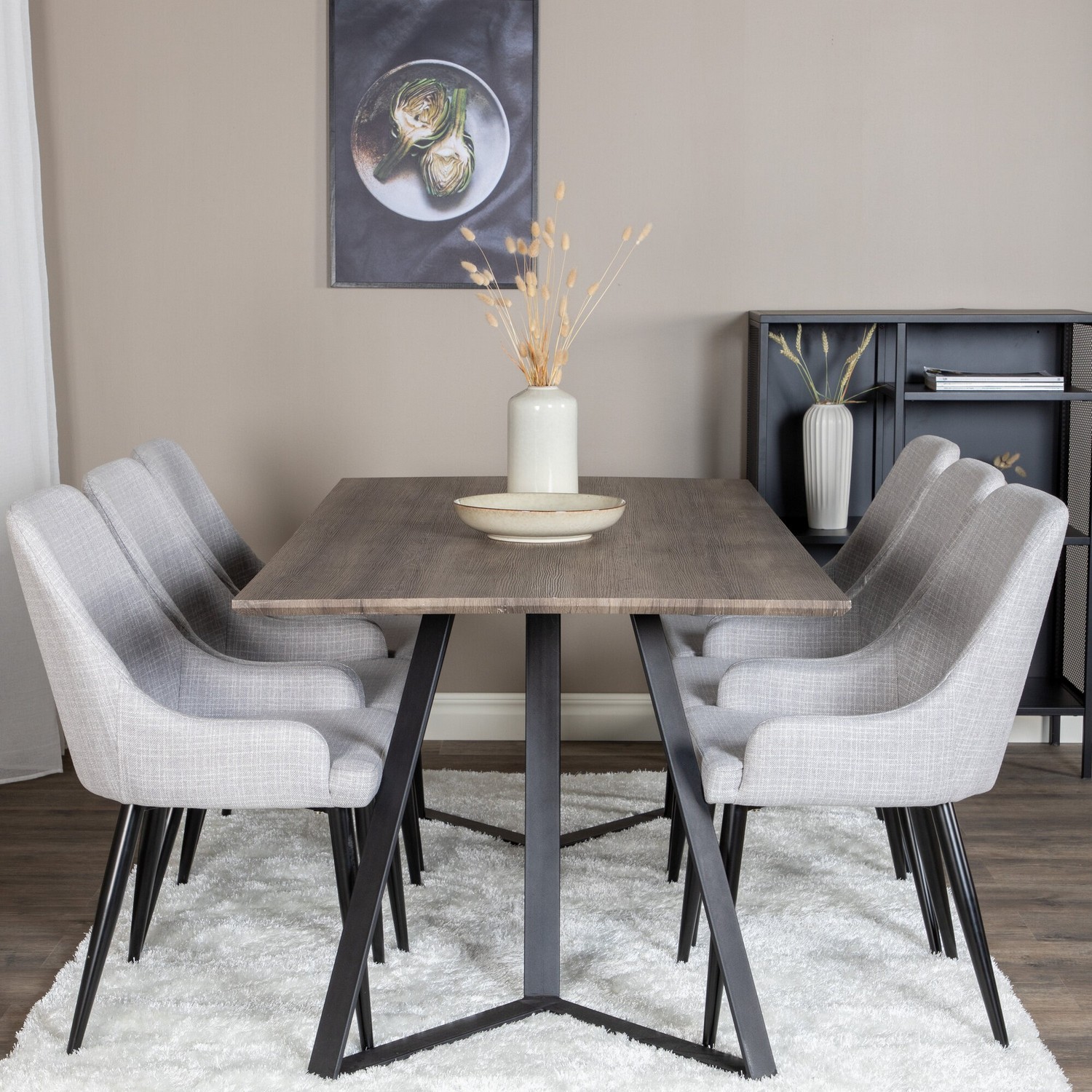 Matgrupp Venture Home Madde med 6 Plake Stolar