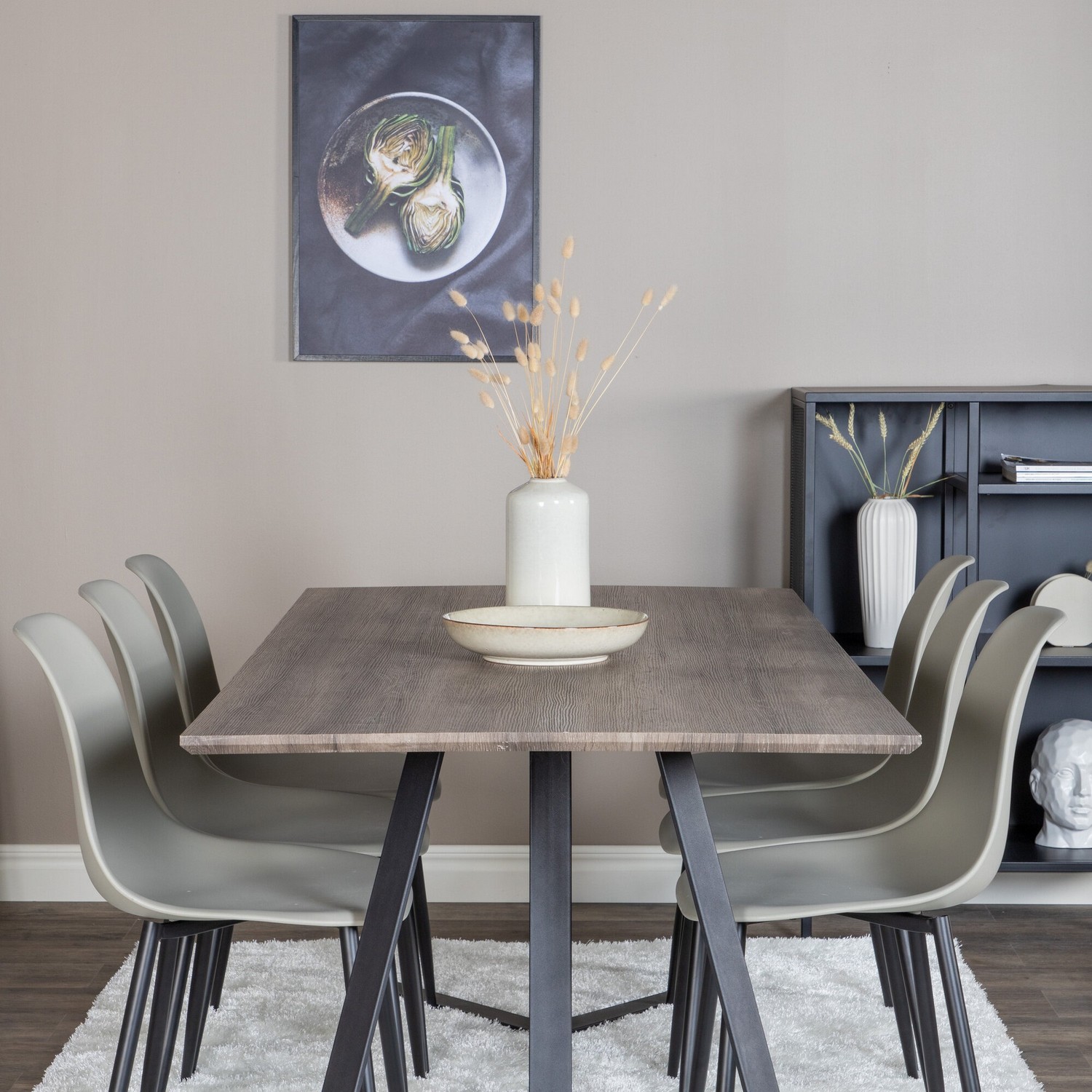 Matgrupp Venture Home Madde med 6 Pop Stolar