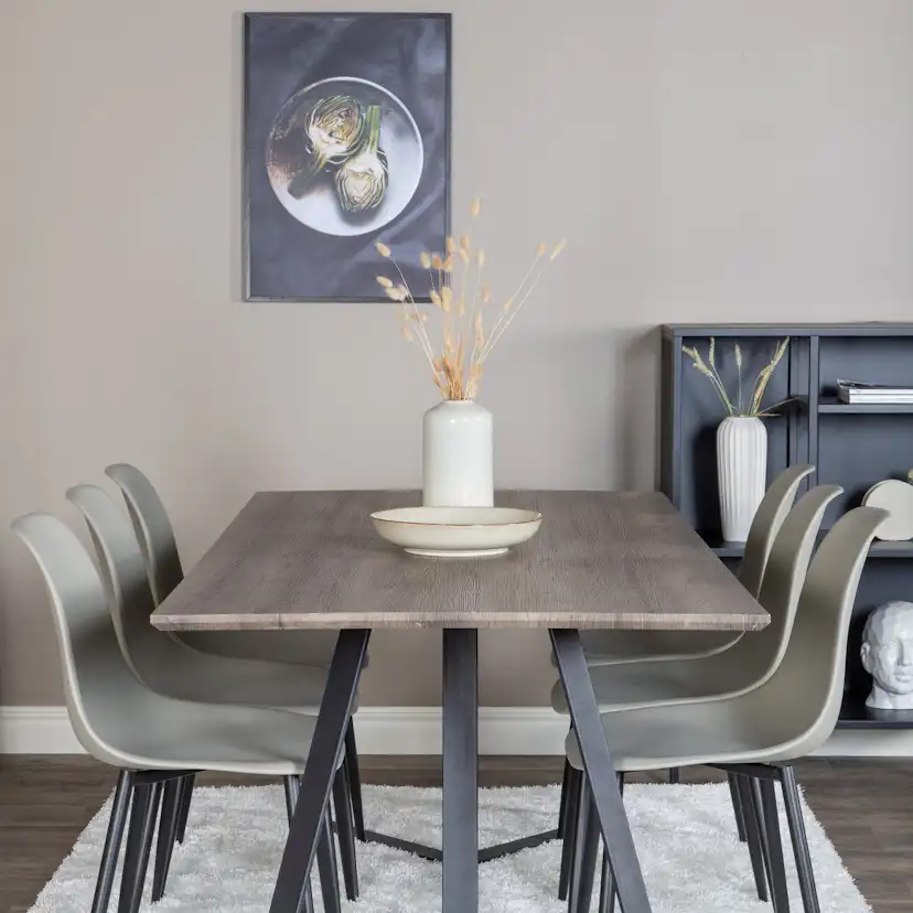 Matgrupp Venture Home Madde med 6 Pop Stolar