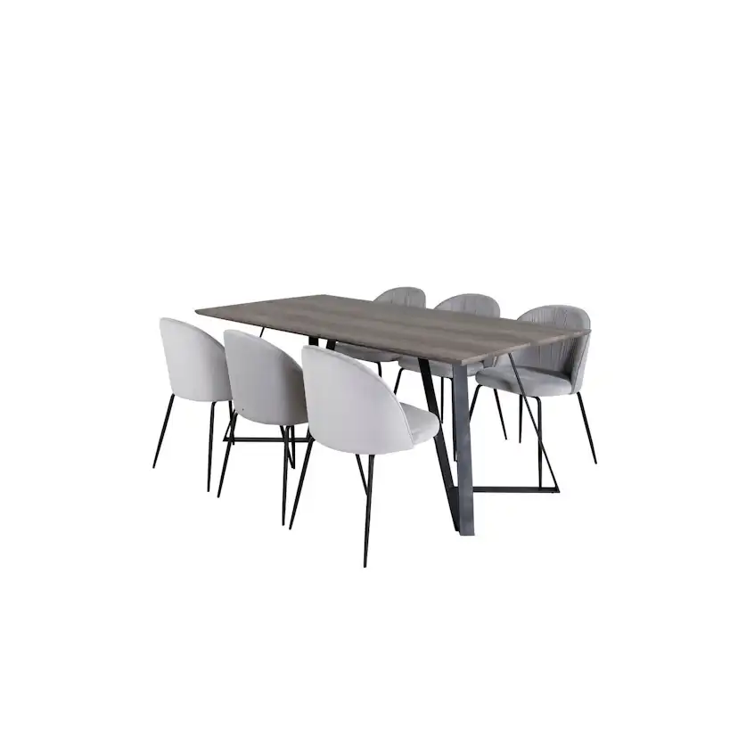 Matgrupp Venture Home Madde med 6 Wrigley Stolar Sammet