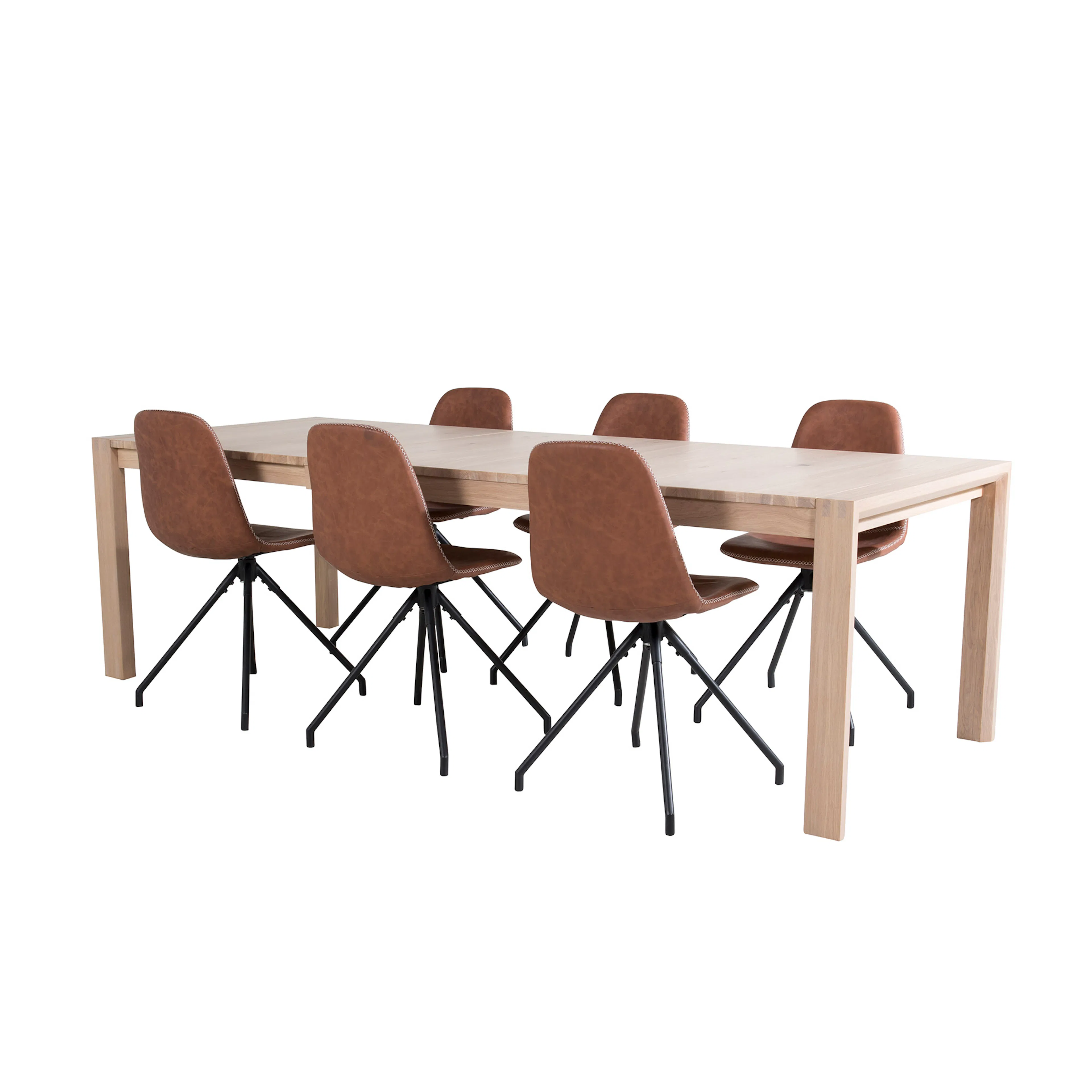 Matgrupp Venture Home Shy med 6 Pobbie Stolar Konstläder