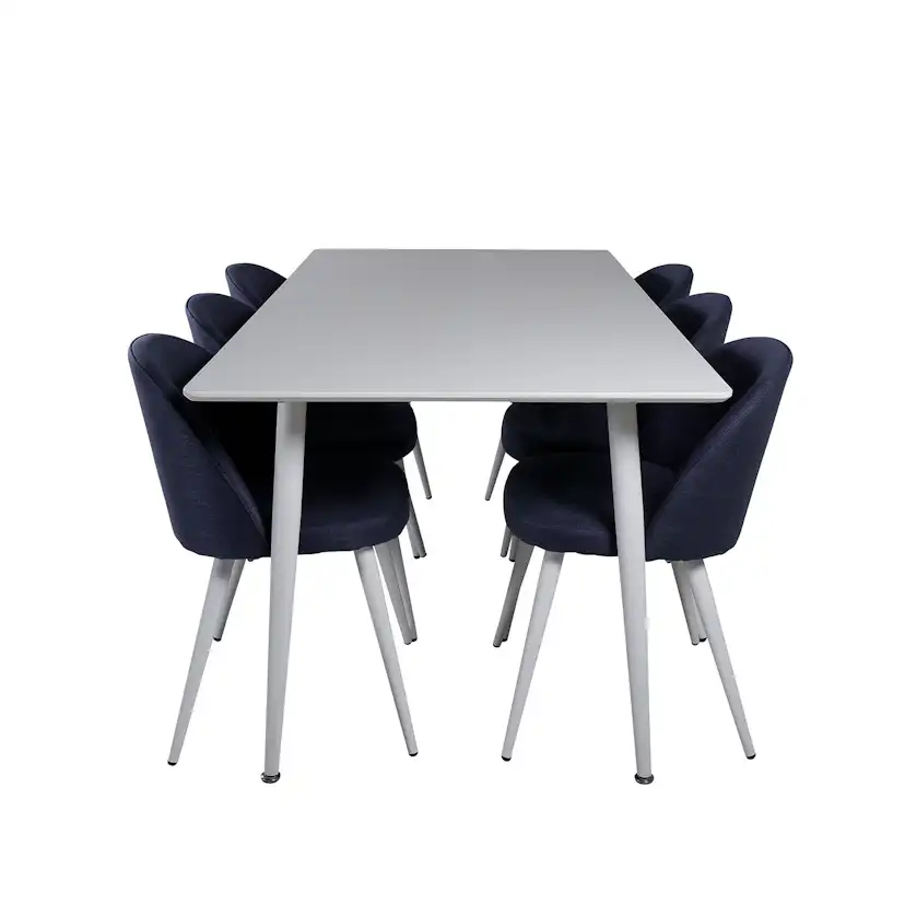 Matgrupp Venture Home Polar med 6 Velvet stolar