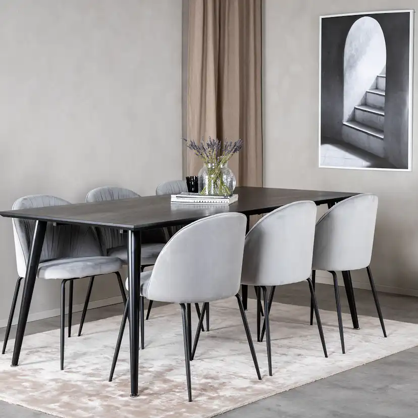 Matgrupp Venture Home Dipp med 6 Wrinkles stolar