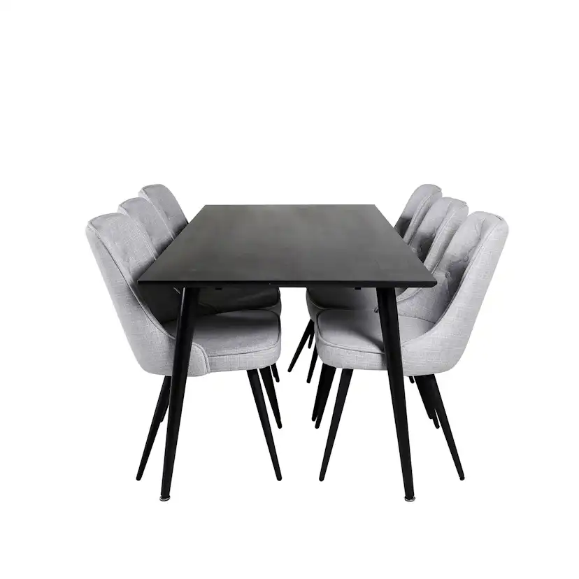 Matgrupp Venture Home Dipp med 6 Velvet Deluxe stolar