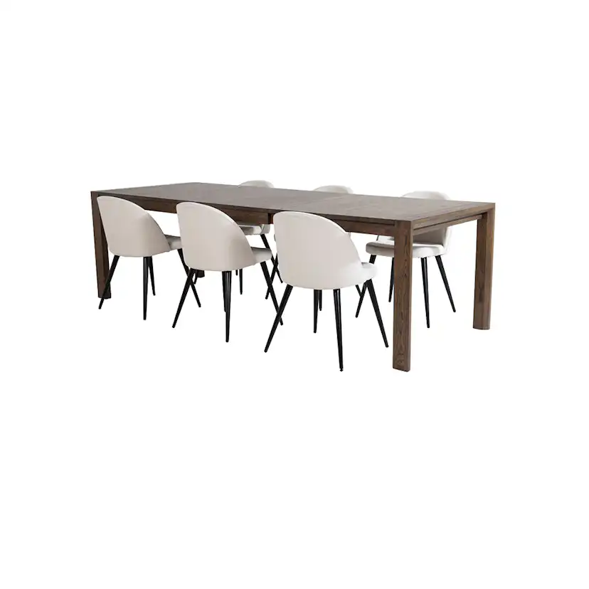 Matgrupp Venture Home Slider med 6 Velvet Stolar