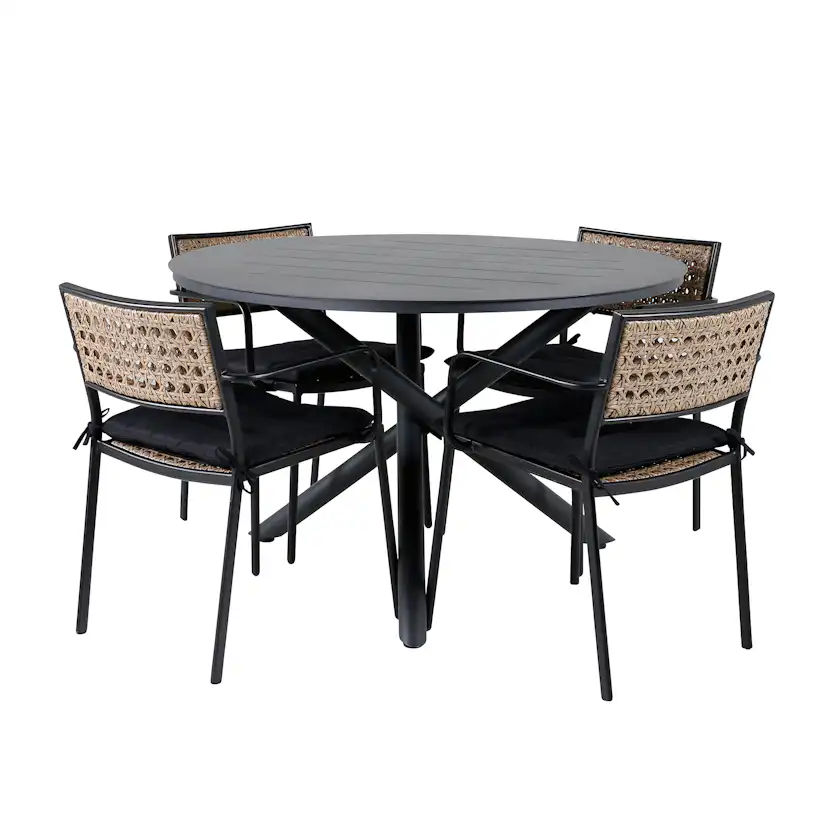 Matgrupp Venture Home Ande med 4 Pug Matstolar