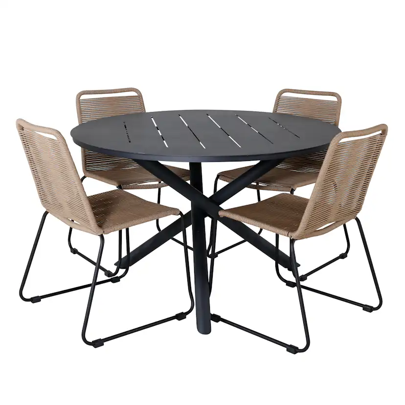 Matgrupp Venture Home Ande med 4 Minos Matstolar Stapelbar
