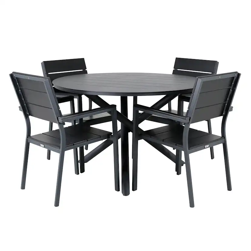 Matgrupp Venture Home Ande med 4 Livia Matstolar