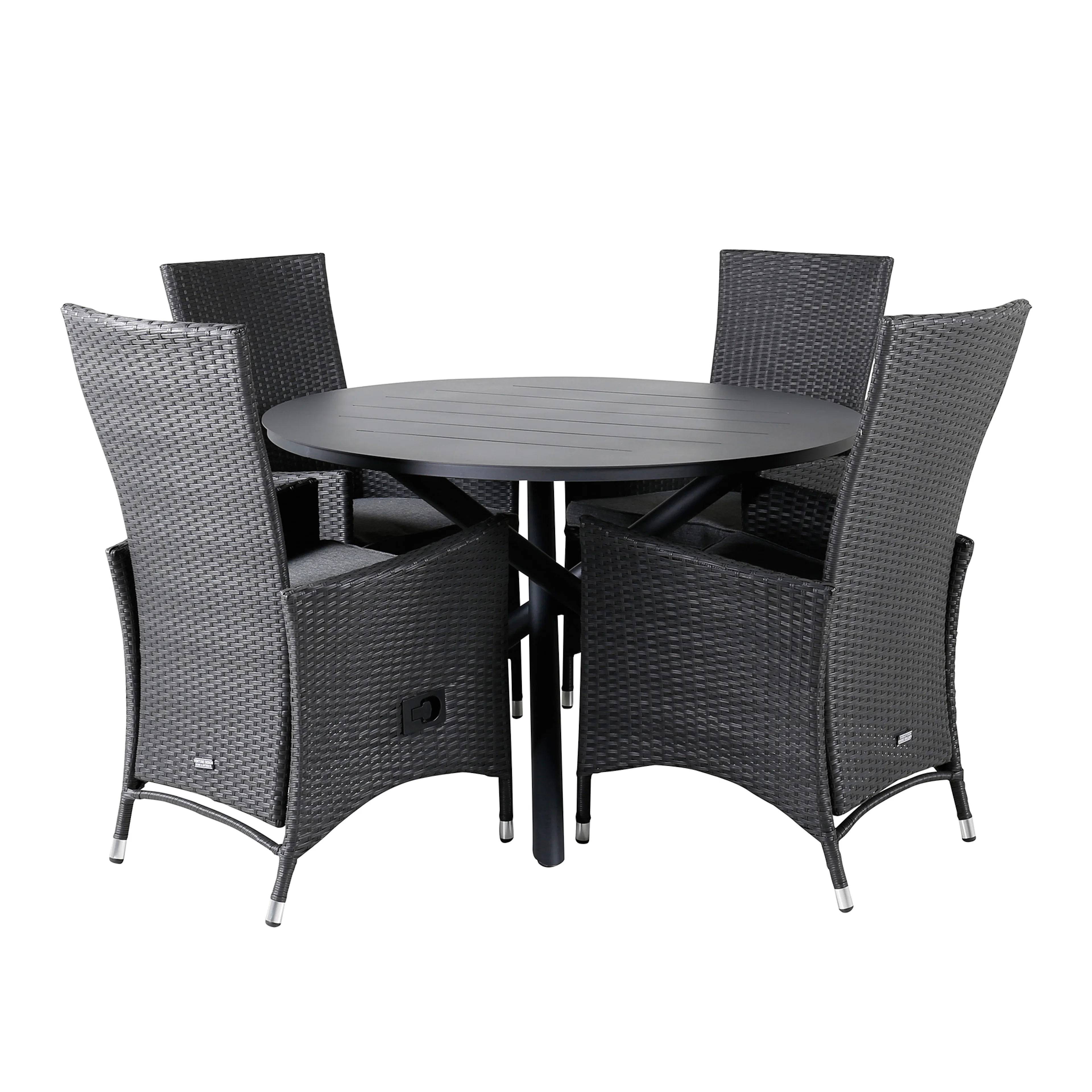 Matgrupp Venture Home Ande med 4 Pava Matstolar Svart/Grå
