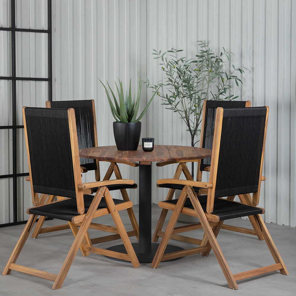 Matgrupp Venture Home Canne med 4 Jimbo Vikbara Matstolar