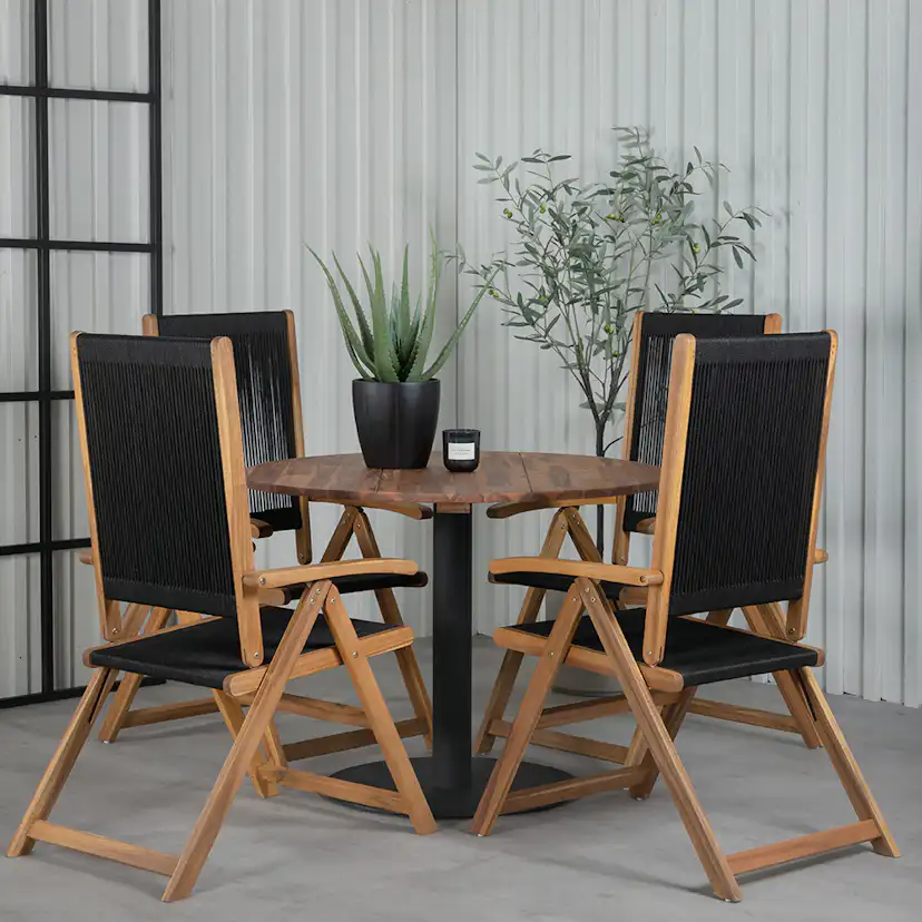 Matgrupp Venture Home Canne med 4 Jimbo Vikbara Matstolar