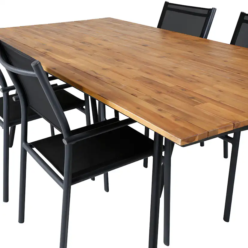 Matgrupp Venture Home Chane med 4 Samba Stapelbara Matstolar