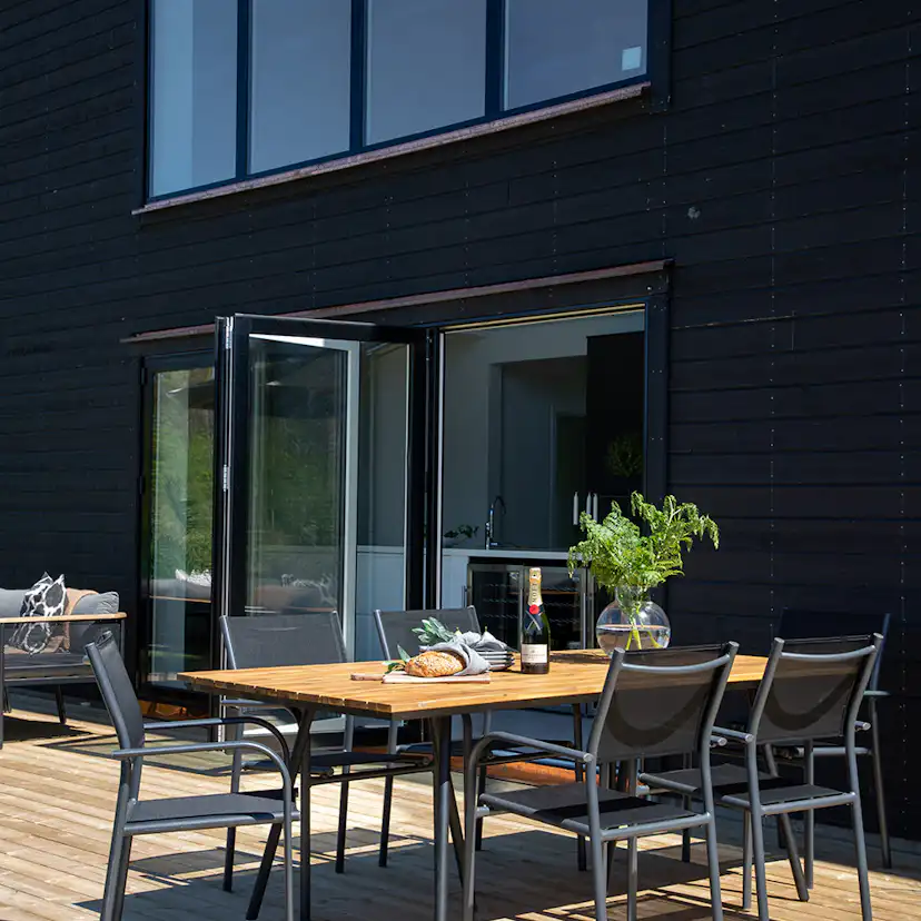 Matgrupp Venture Home Chane med 6 Samba Stapelbara Matstolar