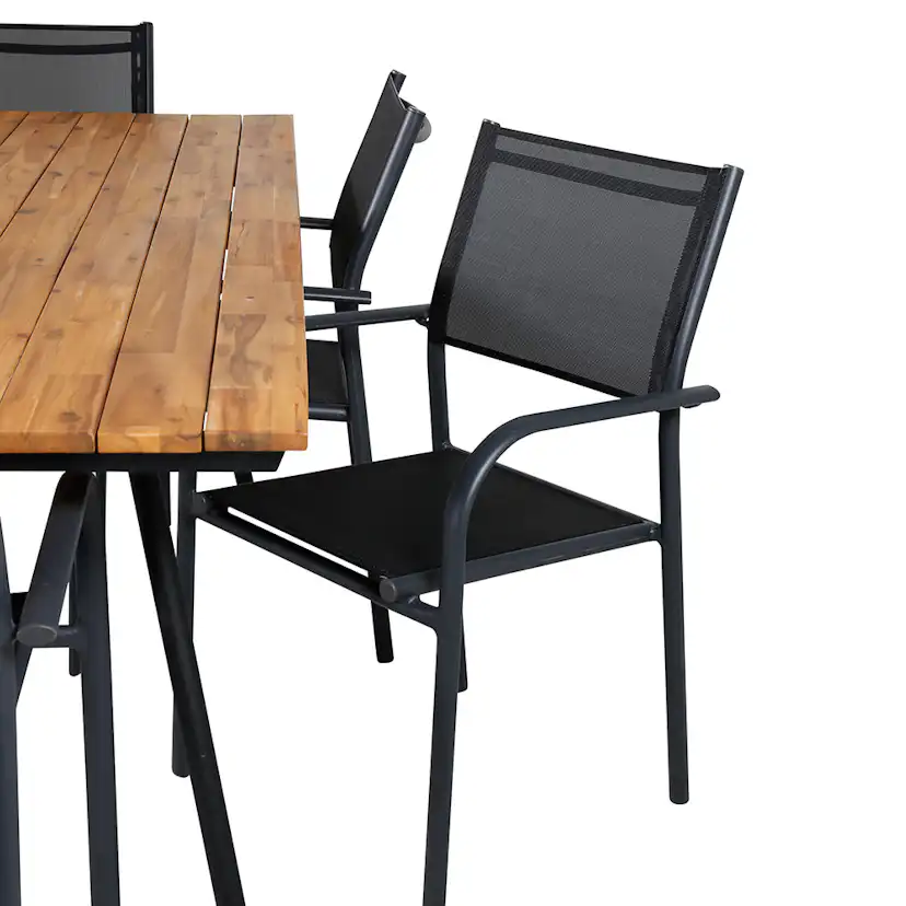 Matgrupp Venture Home Chane med 6 Samba Stapelbara Matstolar