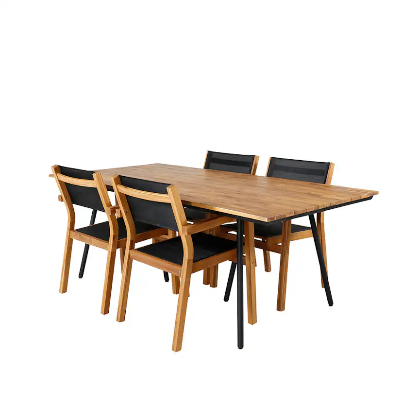 Matgrupp Venture Home Chane med 4 Vum Stapelbara Matstolar