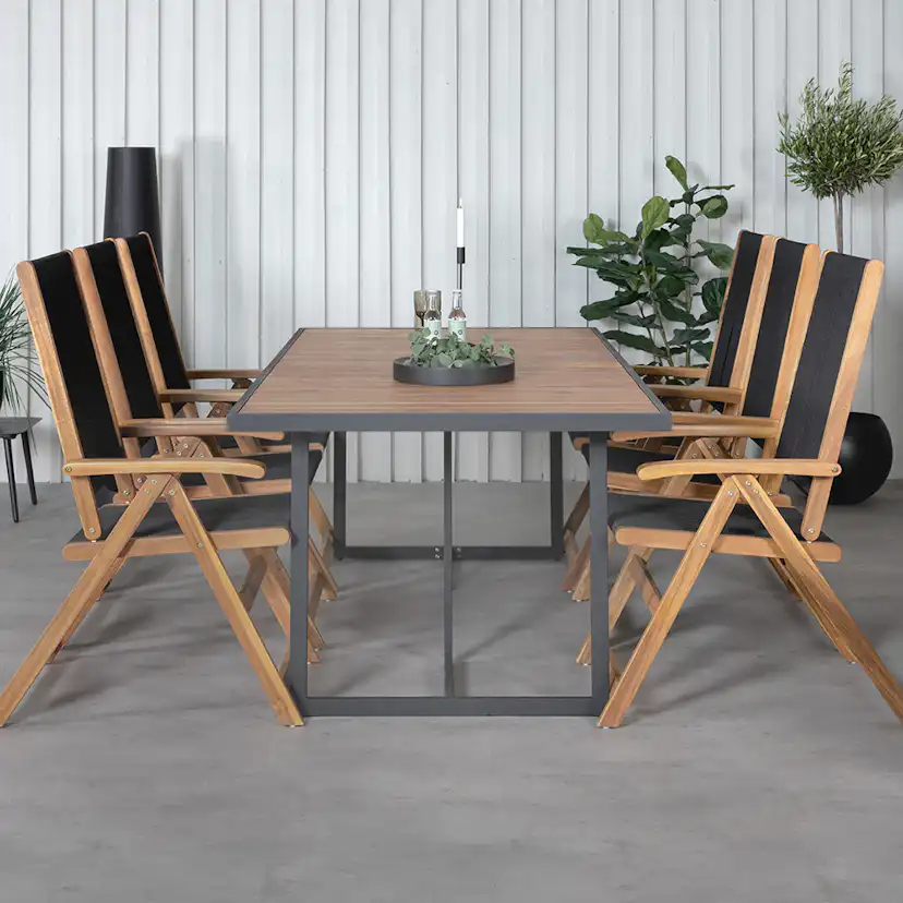 Matgrupp Venture Home King med 6 Lumi Vikbara Matstolar