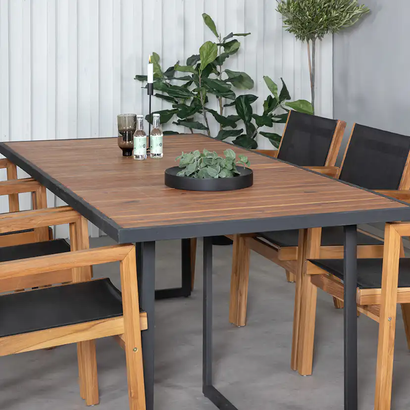 Matgrupp Venture Home King med 6 Veni Stapelbara Matstolar