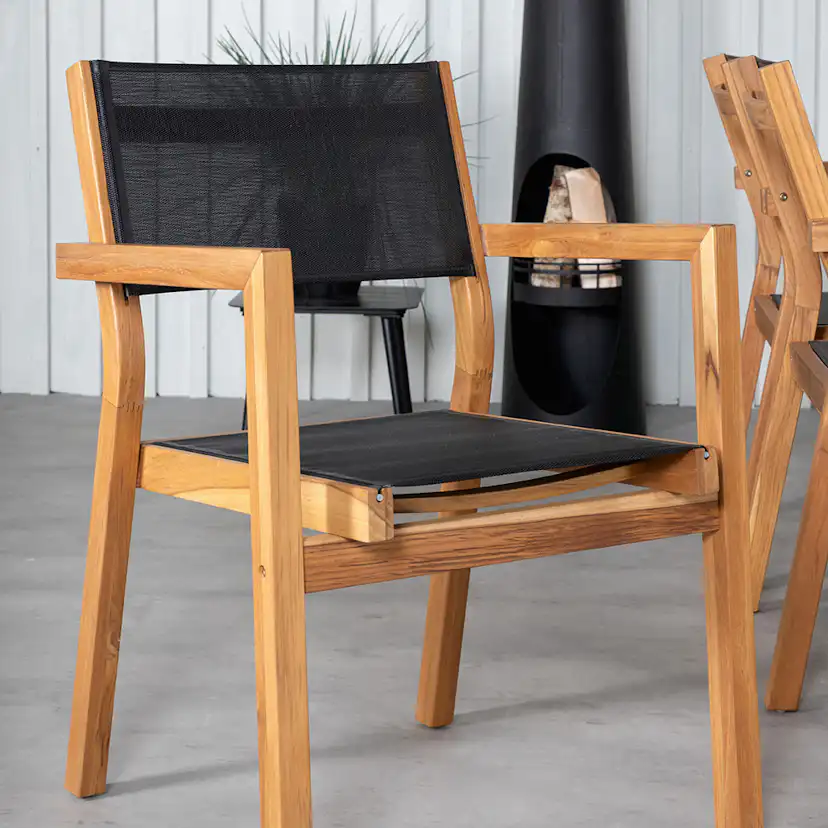 Matgrupp Venture Home King med 6 Veni Stapelbara Matstolar