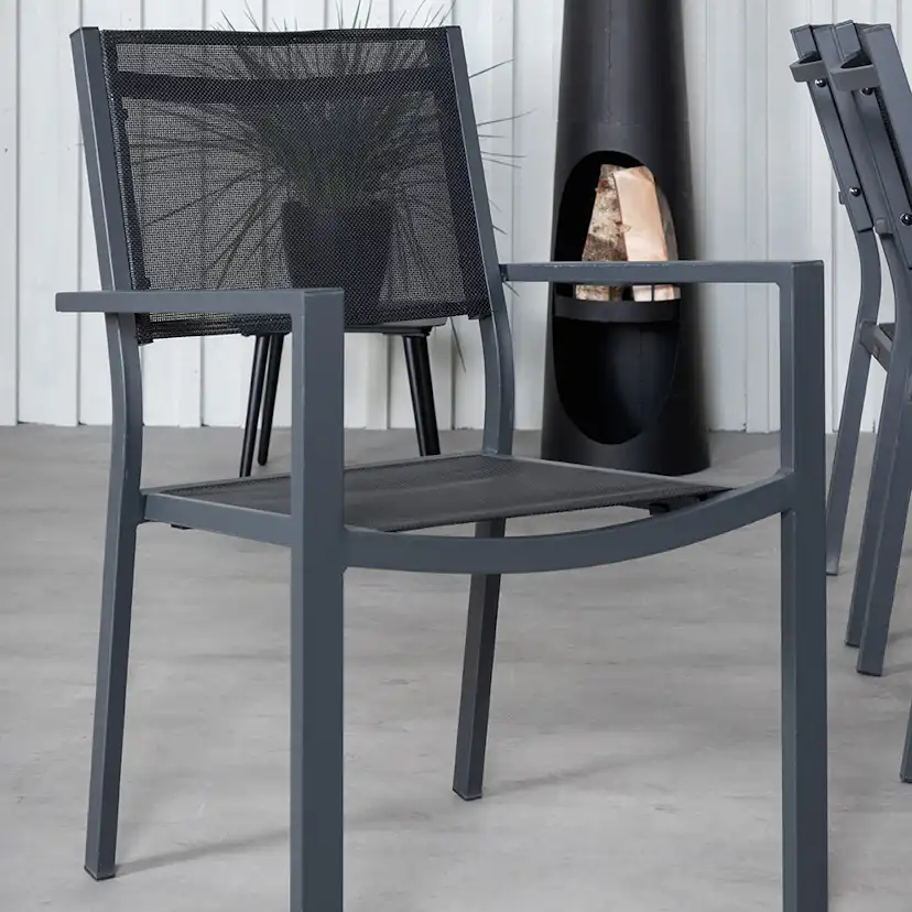 Matgrupp Venture Home King med 6 Curz Stapelbara Matstolar